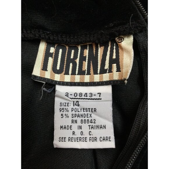 Vintage Forenza Black Velvet Long Sleeve Mock Neck Maxi Dress Size 14 - Picture 2 of 4